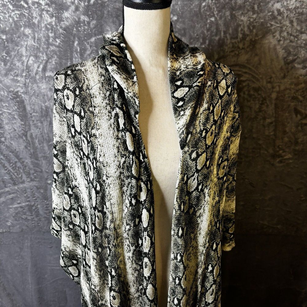 Mumu Mellow Cardi Hoodie Moccisan Small Green‎ Tone Lagenlook Python Snake Open